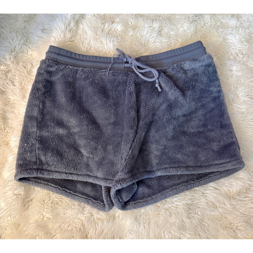 Old Navy Fleece Lounge Shorts Women Small Gray Excellent Plush‎ Drawstring Cozy